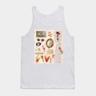 Vintage Old Money Aesthetic Collage Print Light Peach Tank Top